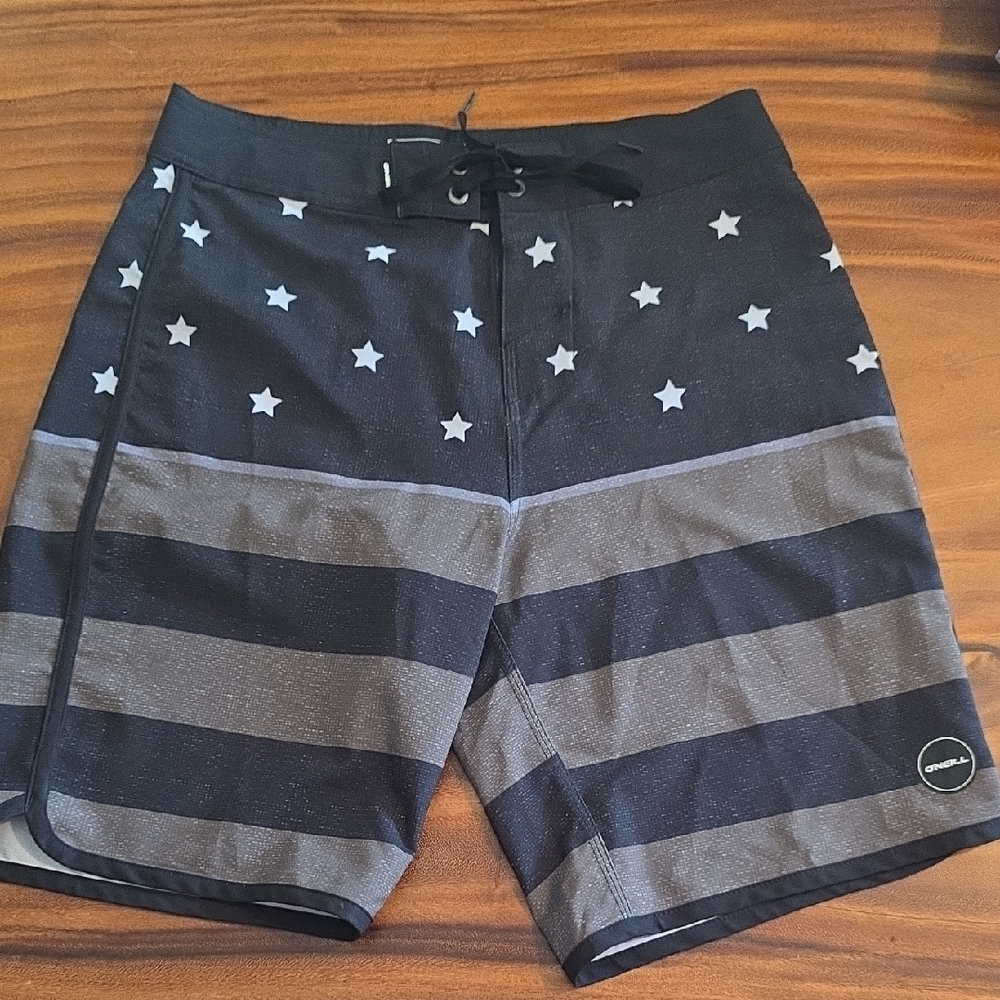 O'Neill Men's Black and Gray Star Swim Shorts